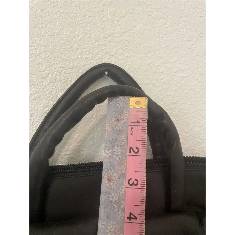 Clava American USA Black Leather Laptop Bag Career Men Bag Preppy Tote